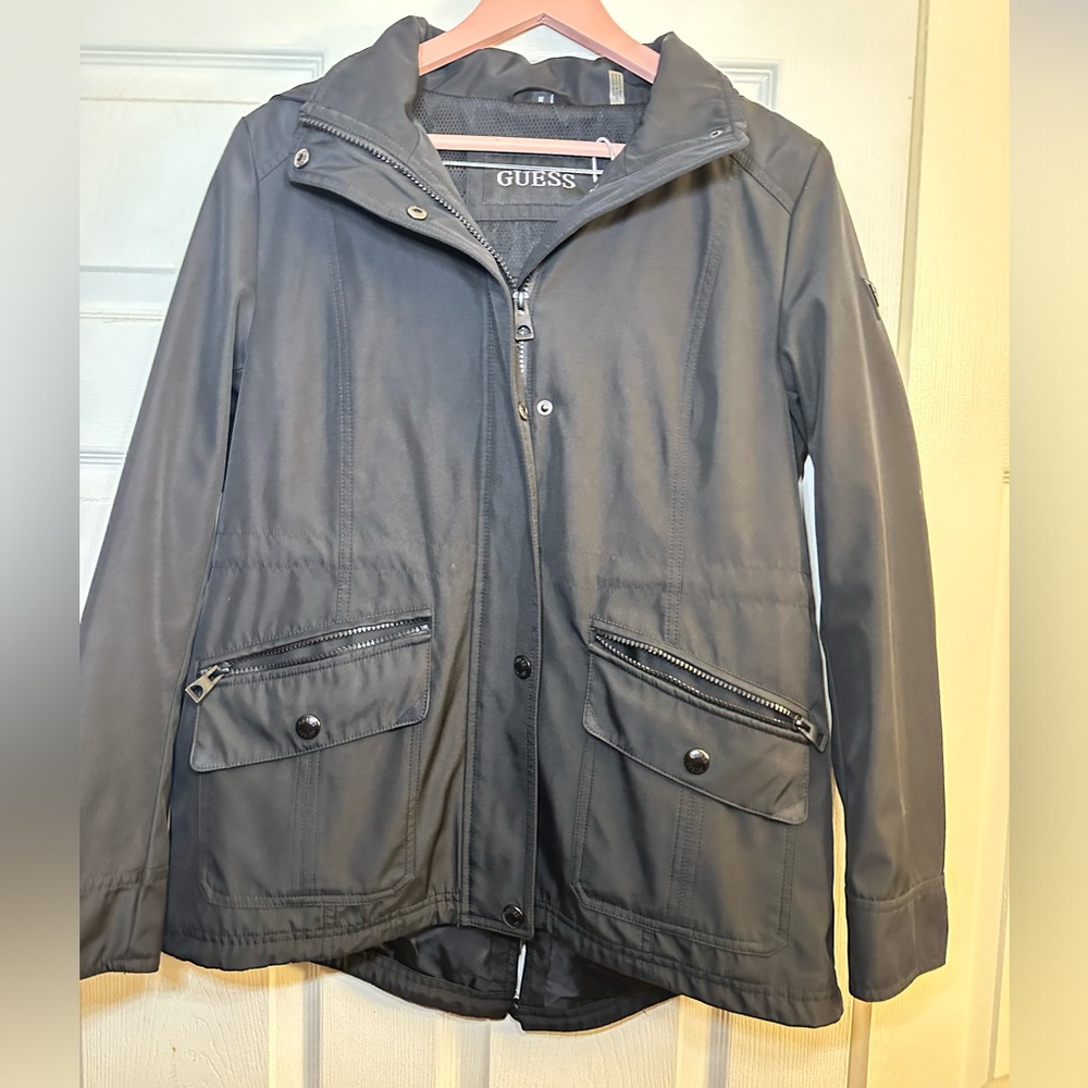 GUESS black zip up jacket size medium